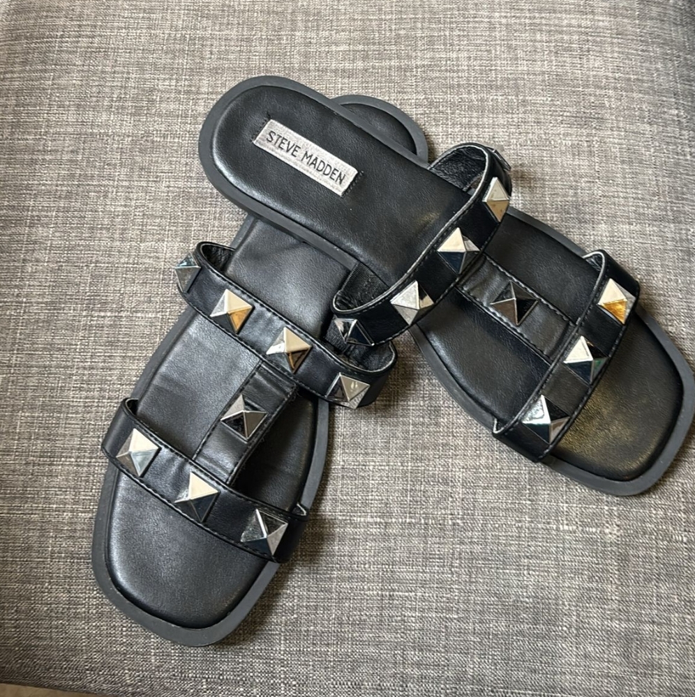 Steve Madden Black Studded Sandals
